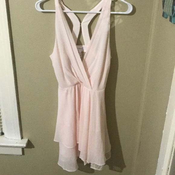 BCBG cute blush formal dress with lace back - Picture 3 of 5